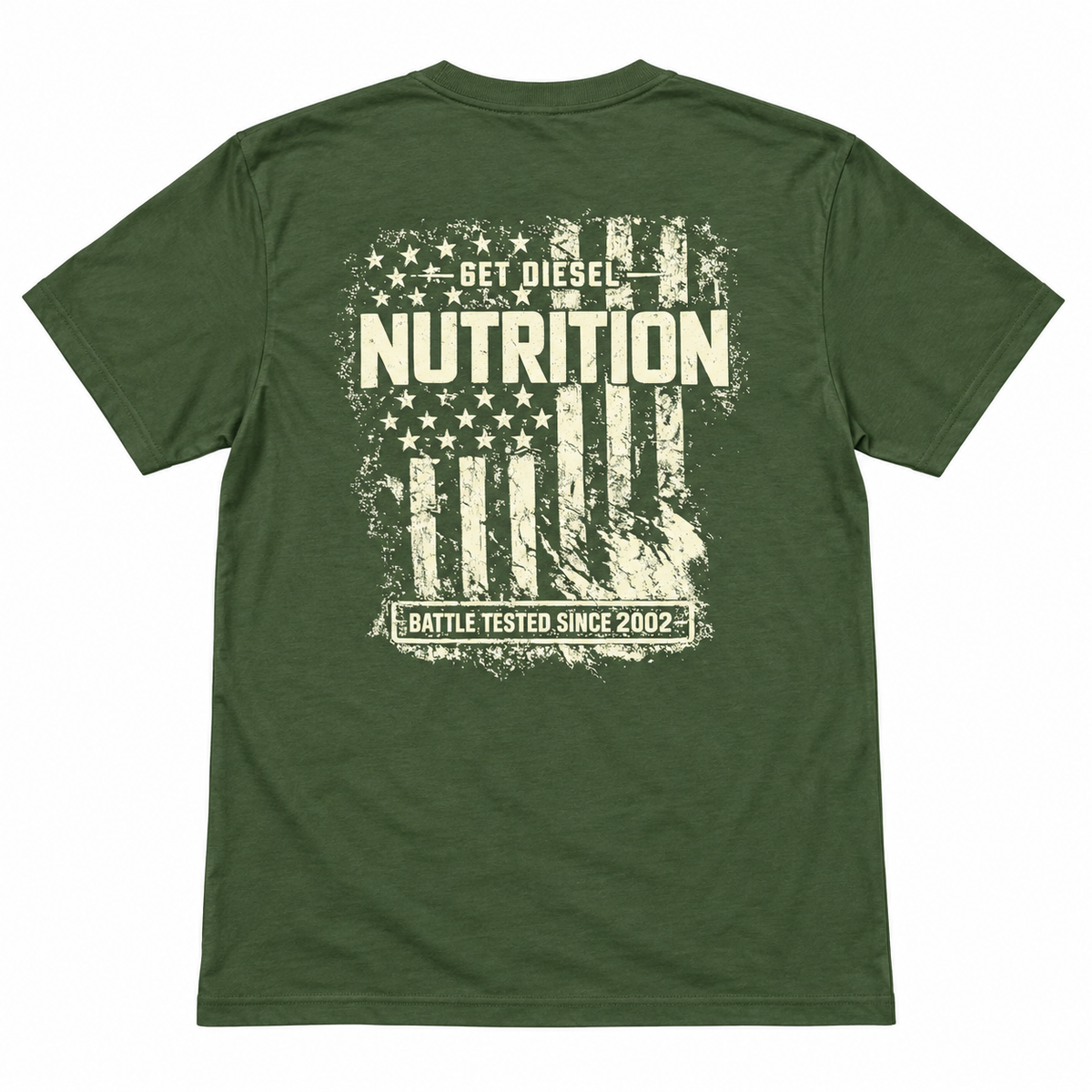 GET DIESEL Battle Tested Distressed USA Flag 50/50 T-Shirt