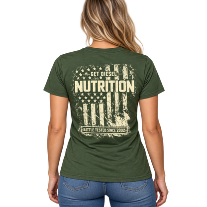 GET DIESEL Battle Tested Distressed USA Flag 50/50 T-Shirt