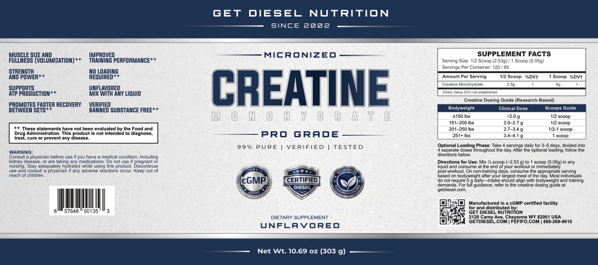 GET DIESEL Pro Grade Creatine